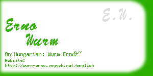 erno wurm business card